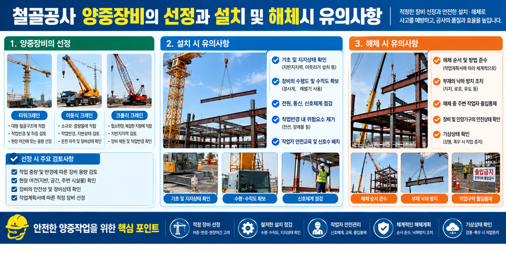 철골공사 양중장비의 선정과 설치 및 해체시 유의사항 1 image 11